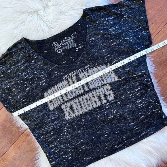 UCF University of Central Florida Marbled Gray Cropped T-Shirt-Size L - Picture 4 of 7